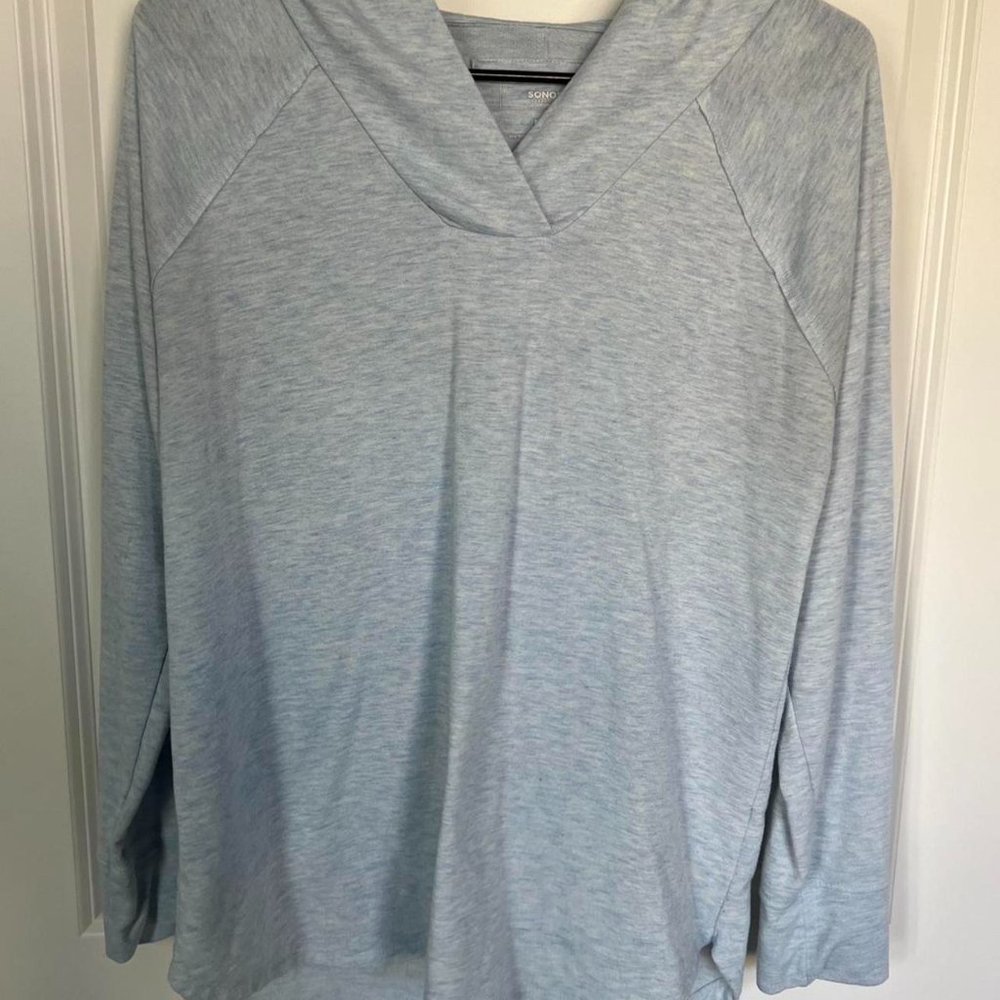 Light blue hooded pullover